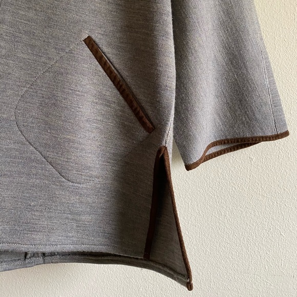 Wool blend knit cowl neck tunic dress sweater - Picture 3 of 8